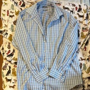 Michael Kors Light Blue and White Checkered Shirt